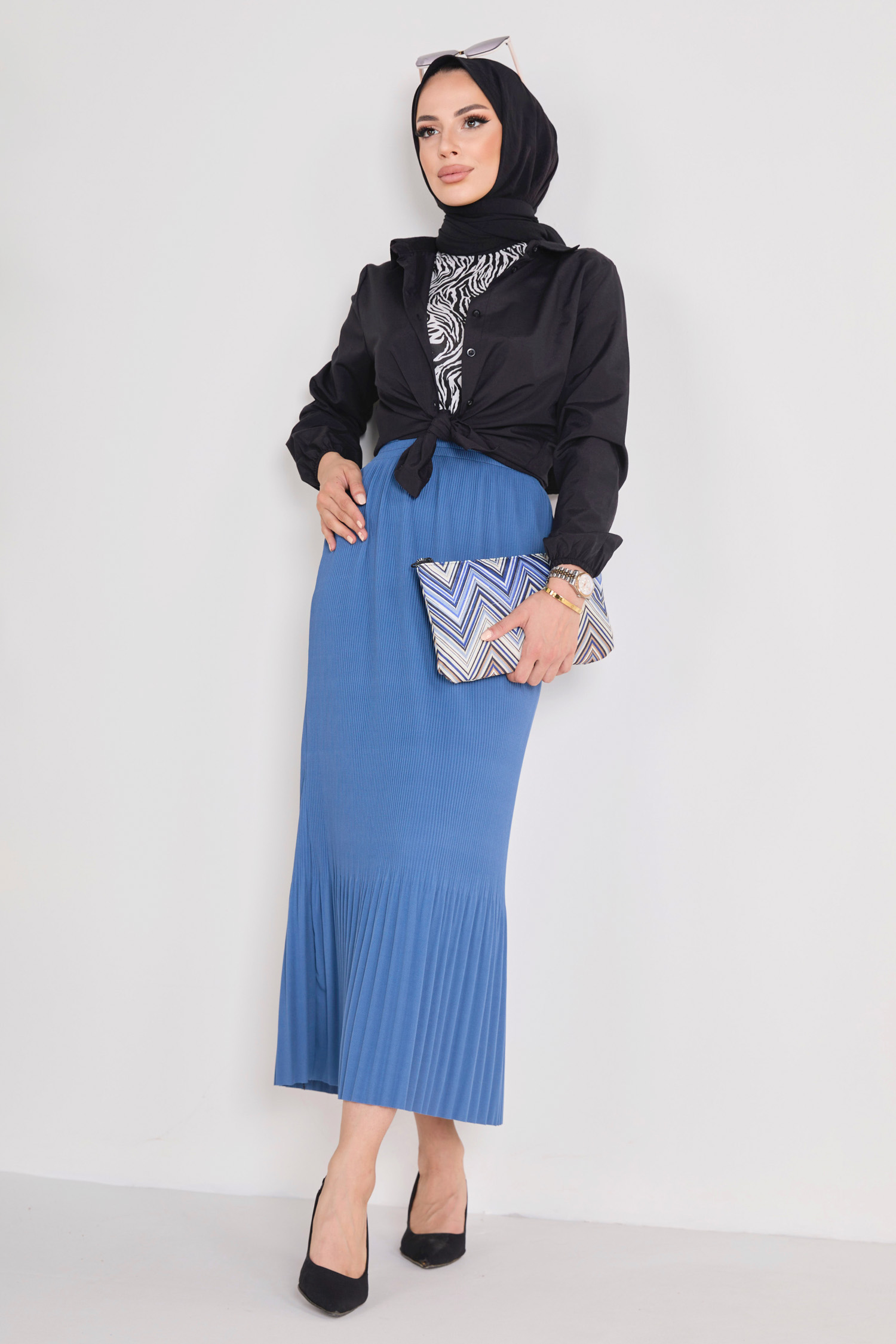 Piliseli Etek Indigo - 23027 - 1