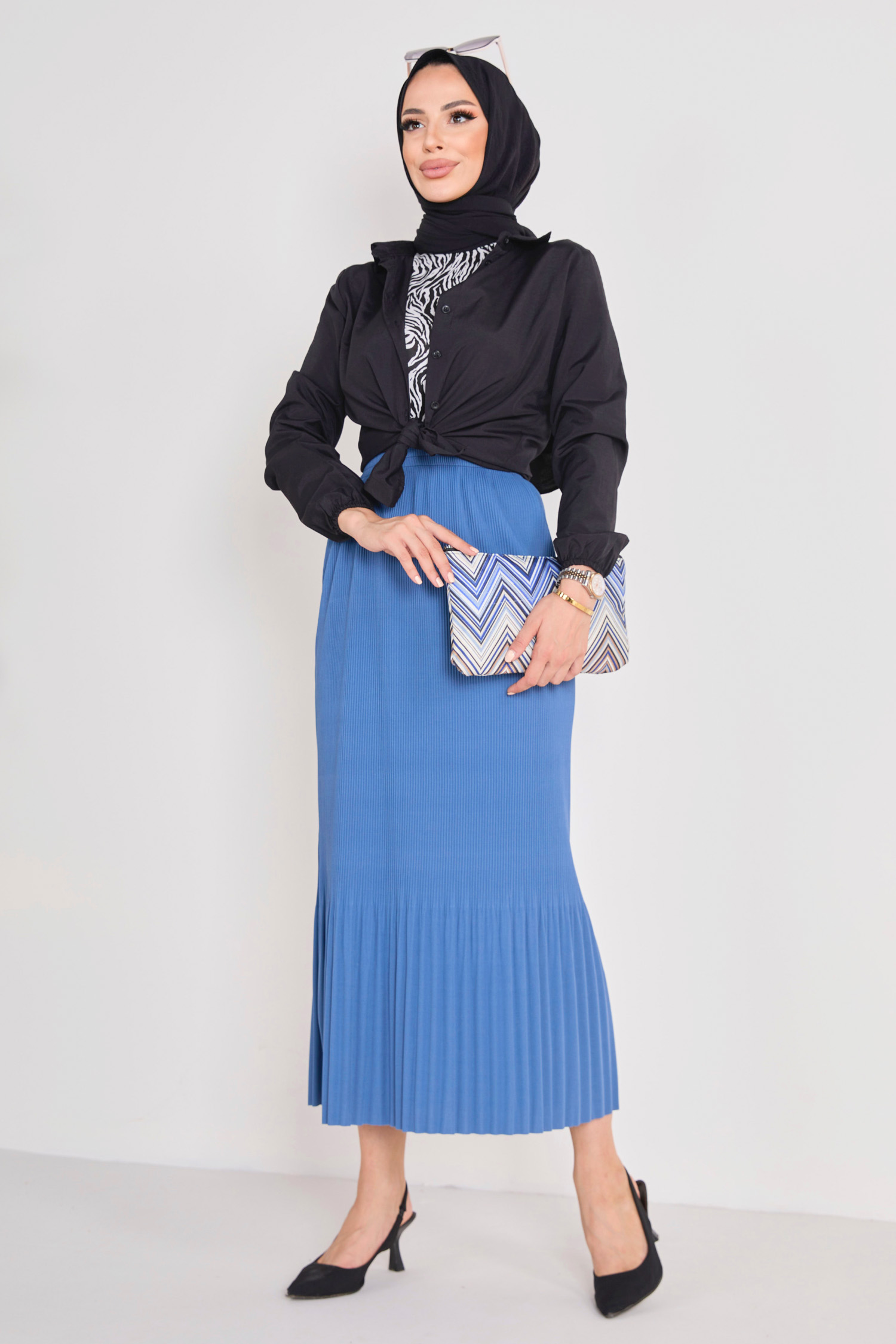 Piliseli Etek Indigo - 23027 - 2