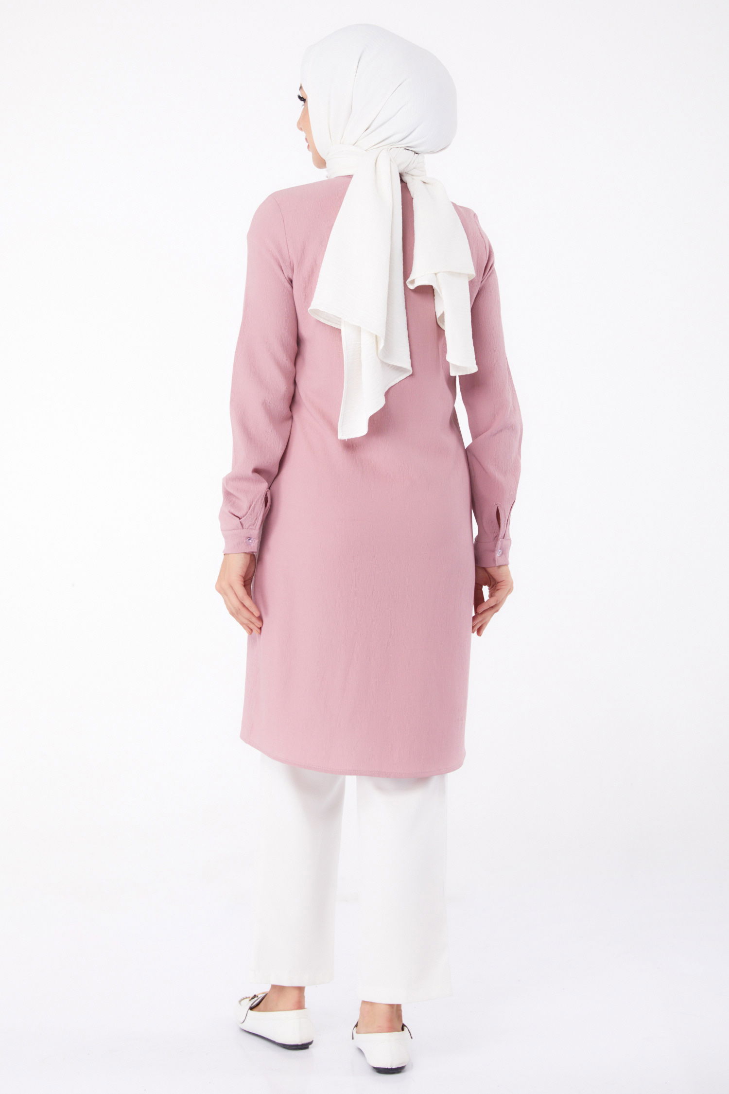Cep Nakış Detaylı Tunik Gül - 13123 - 5