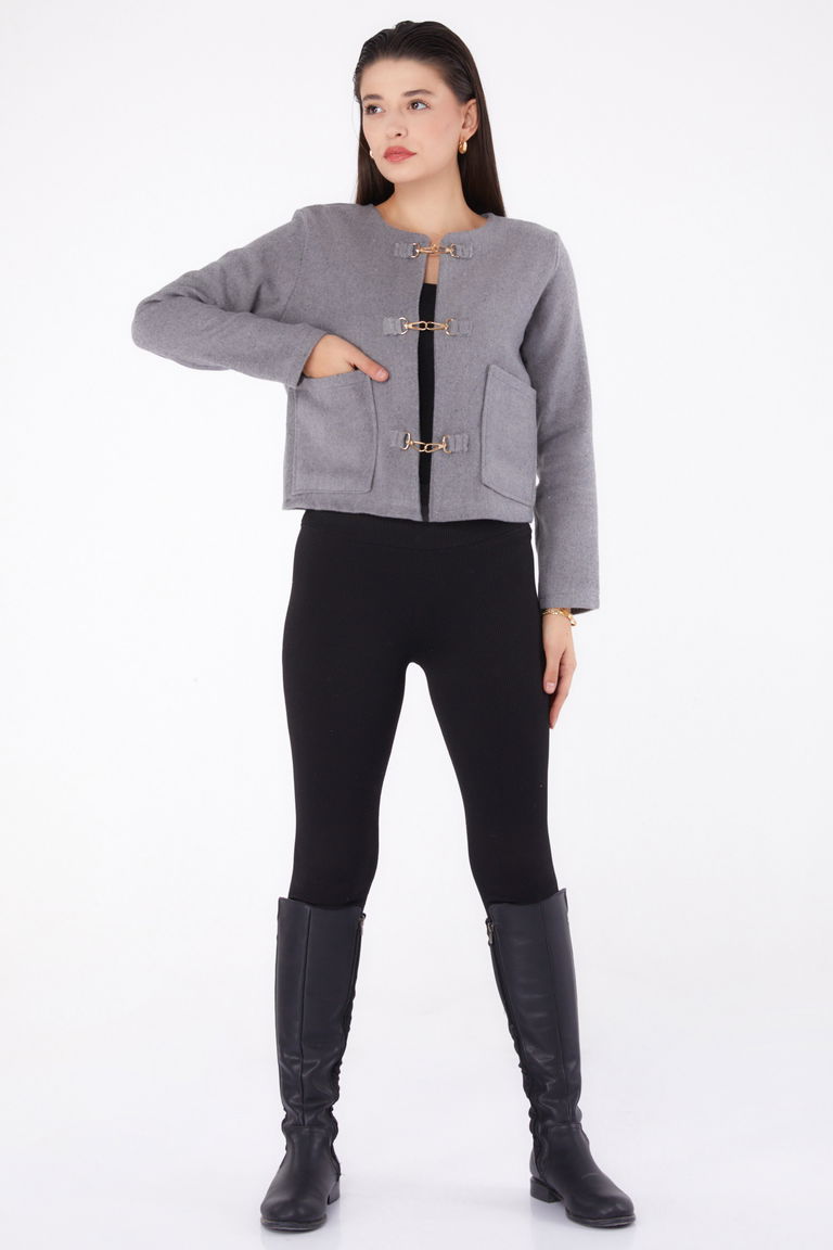 Kaşe Ceket Gri - 13291 - TOFİSA
