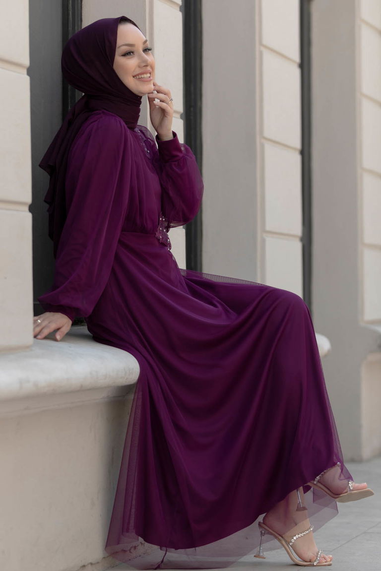 Abiye Elbise Mor - 10312 - TOFİSA