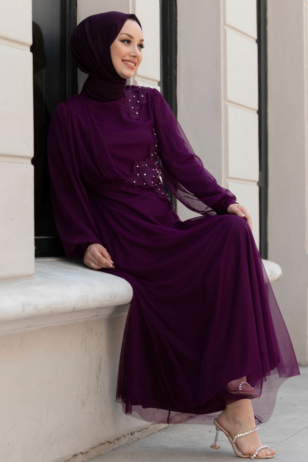 Abiye Elbise Mor - 10312 - 6