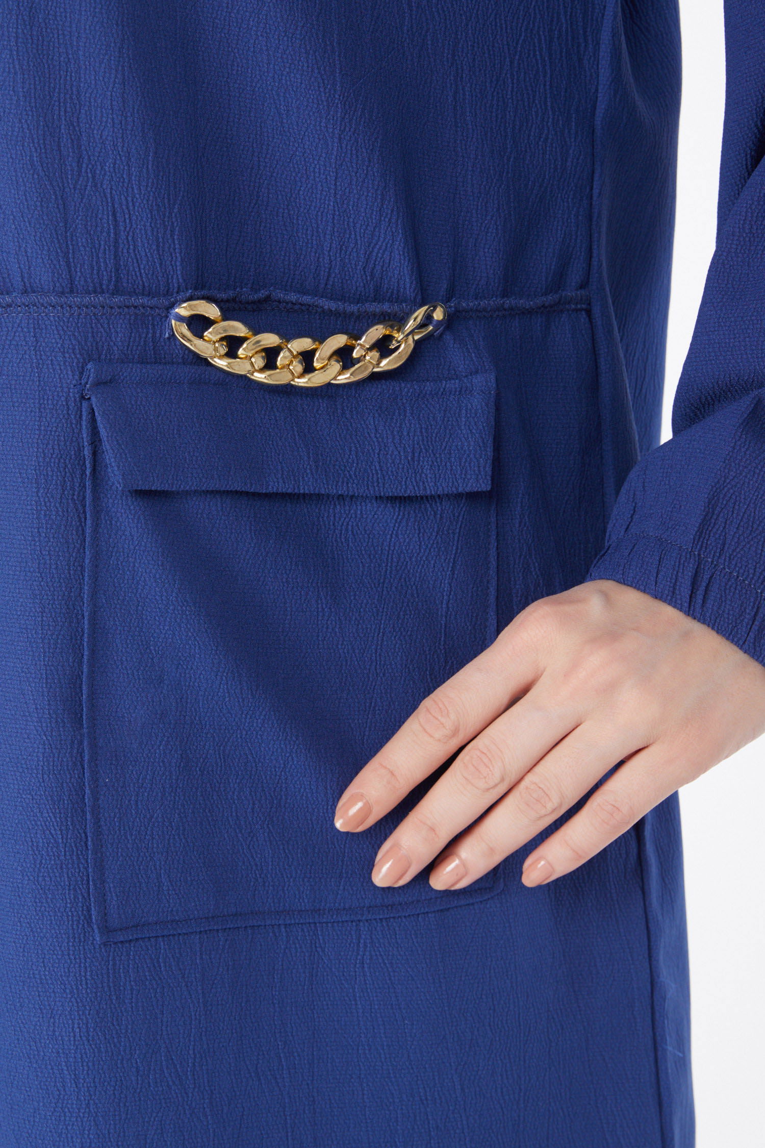 10542-INDIGO Zincir Detaylı Tunik Pantolon İkili Takım - 5