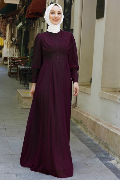 Abiye Elbise Bordo - 11003 