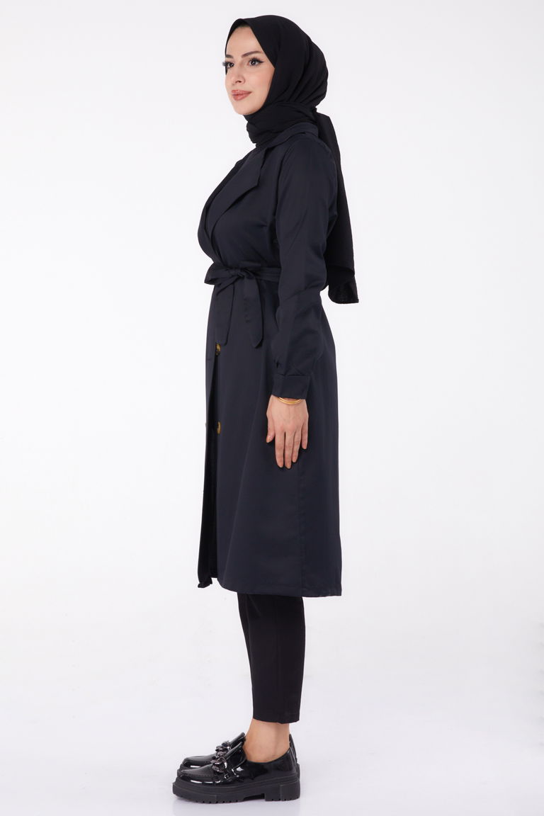 11012-SIYAH Trenç - TOFİSA