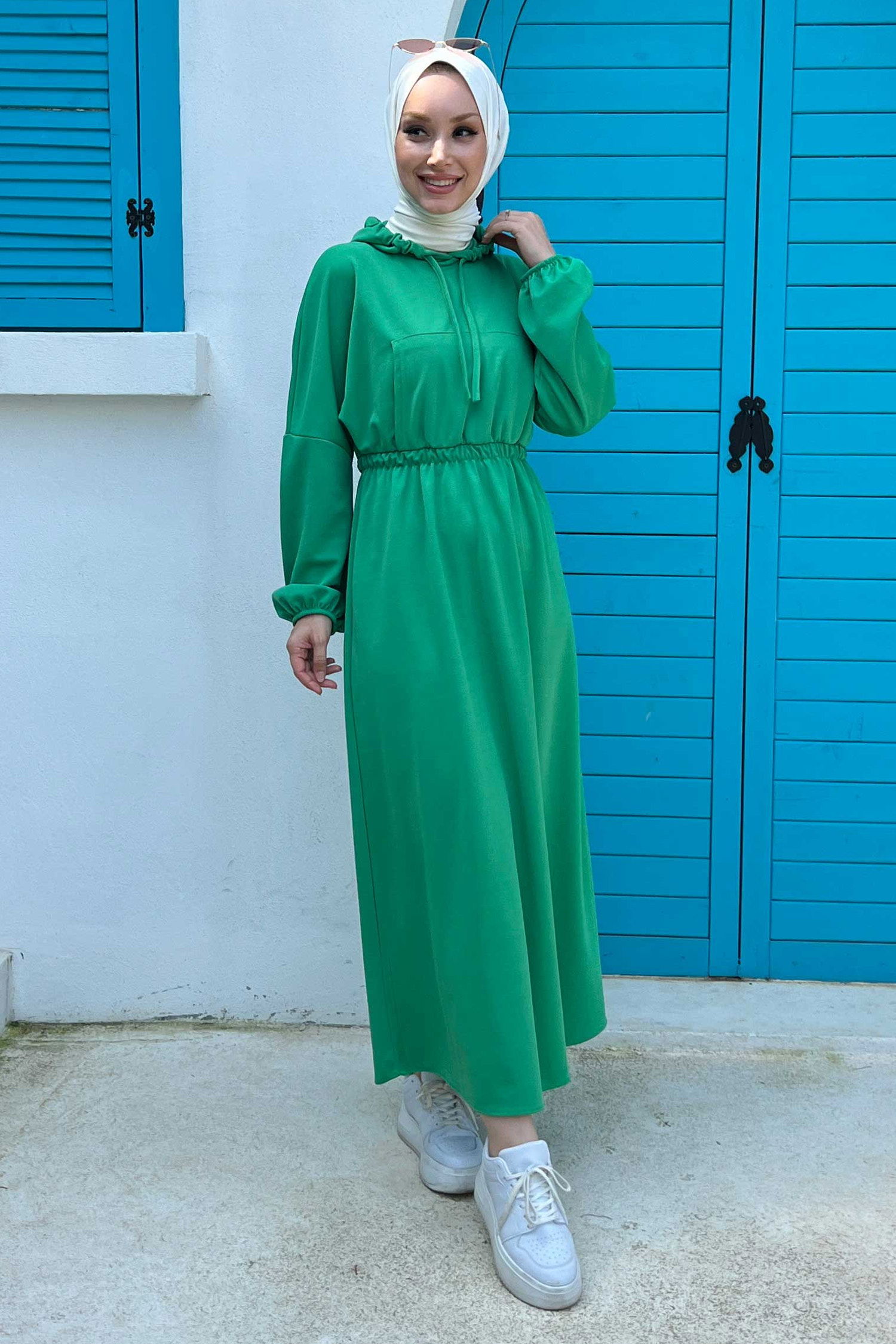 11020-YESIL Elbıse - 1