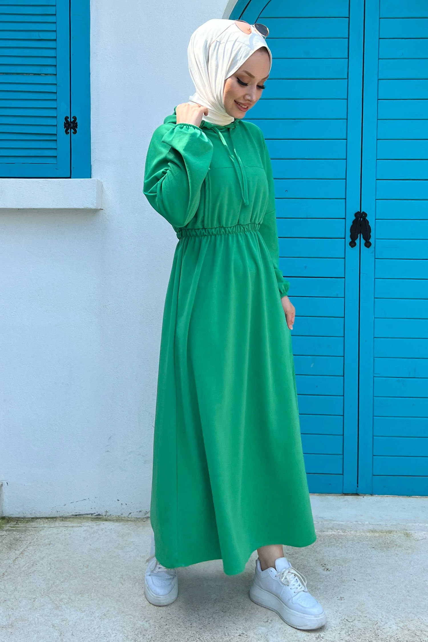 11020-YESIL Elbıse - 2