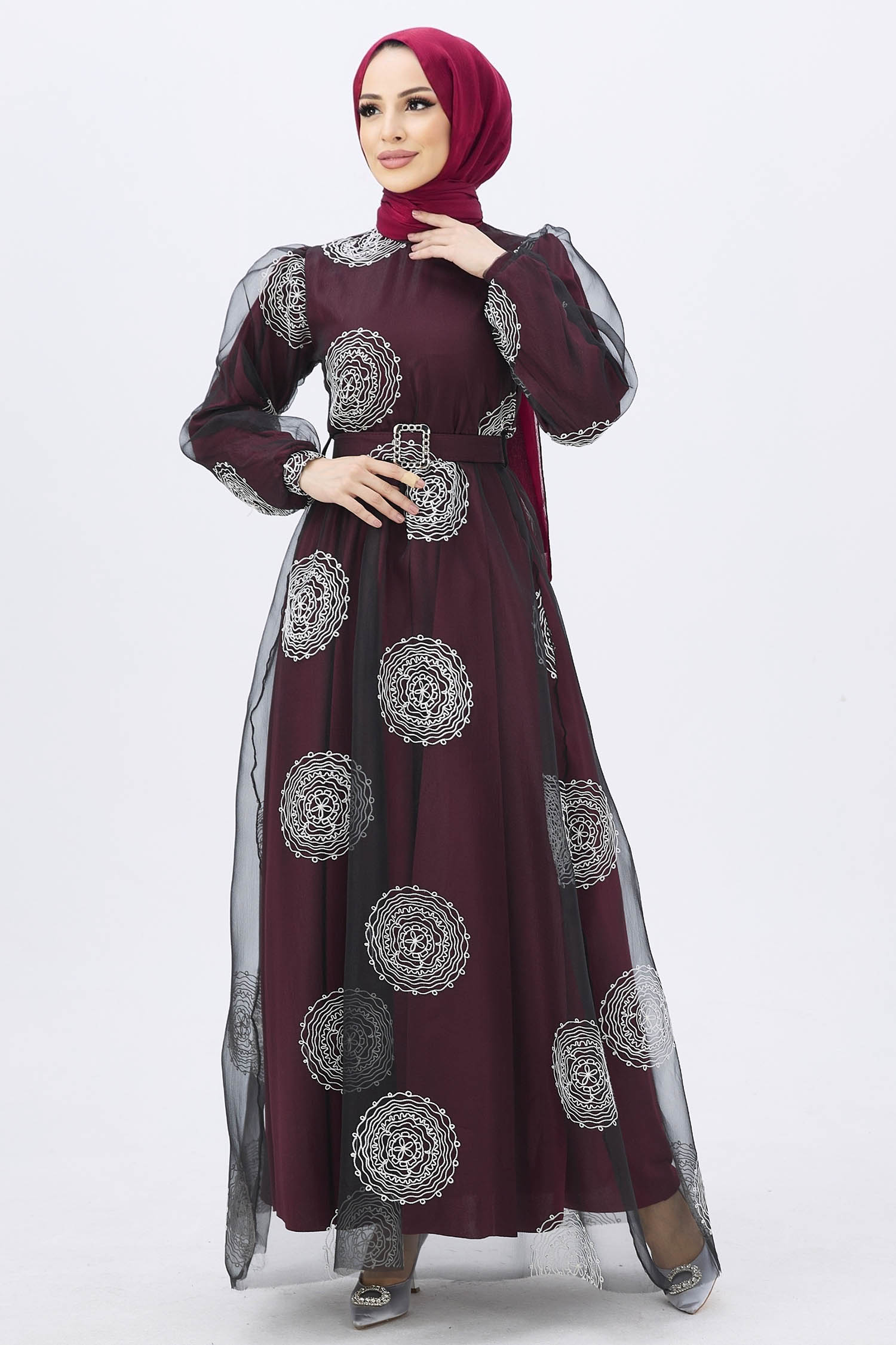 11175-BORDO Abiye - 2