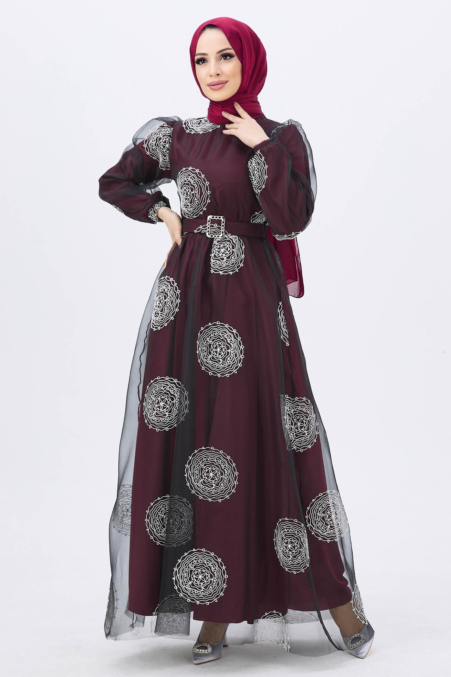 11175-BORDO Abiye - 5