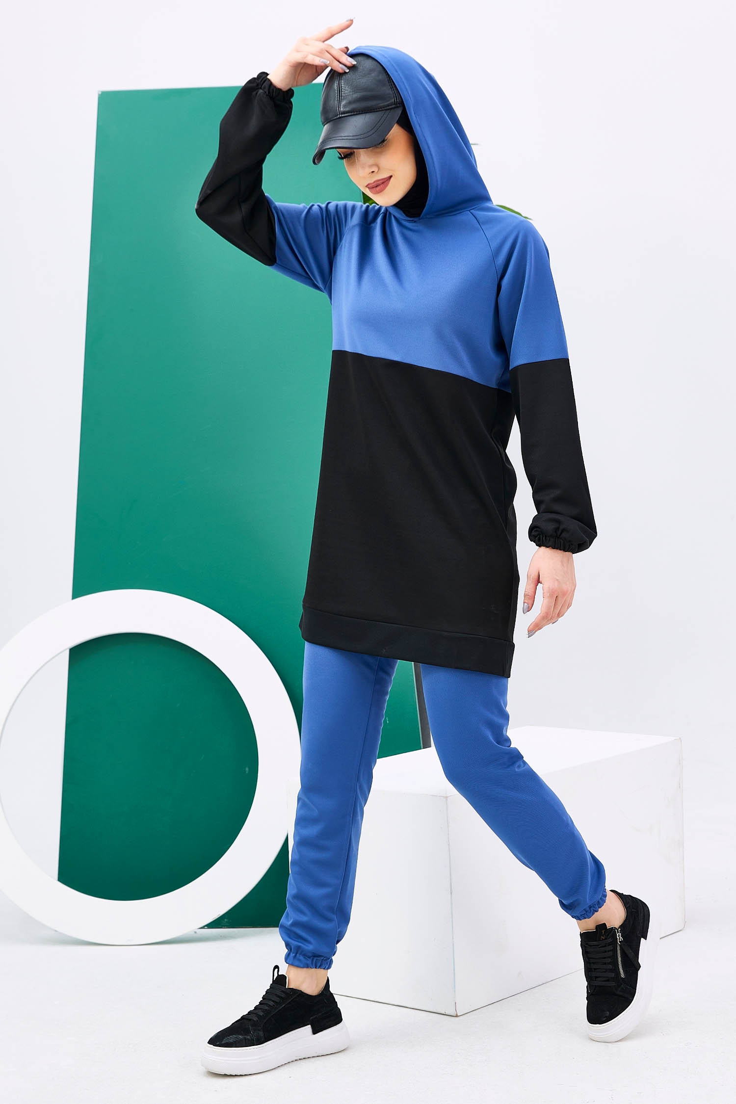 11180-INDIGO Tunik+Pantolon - 1