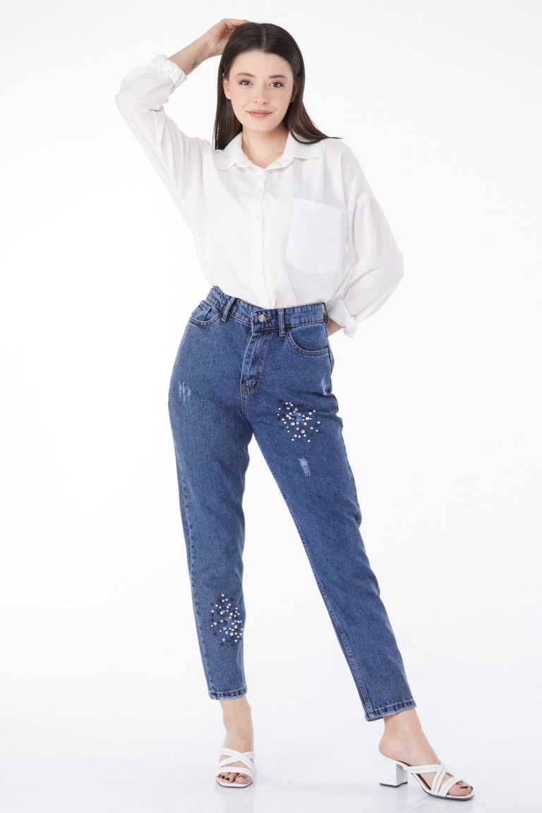 11189-MAVI Kot Pantloon - TOFİSA