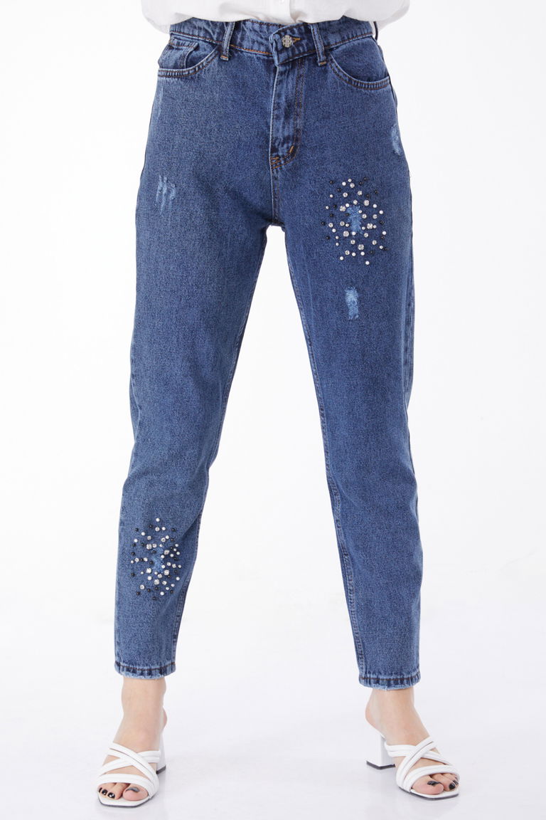 11189-MAVI Kot Pantloon - TOFİSA