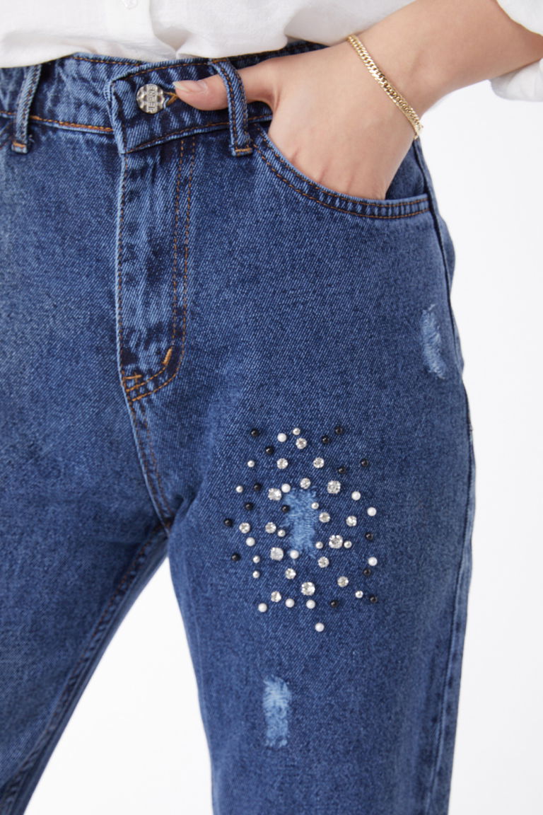 11189-MAVI Kot Pantloon - TOFİSA