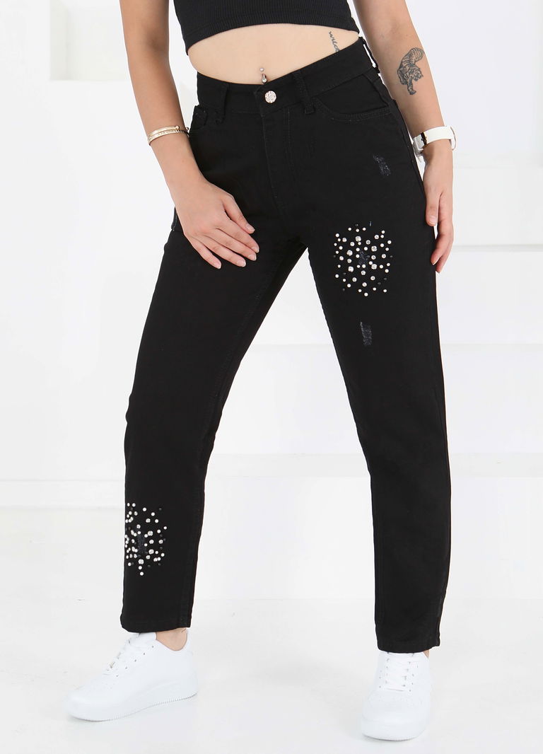 11189-SIYAH Kot Pantloon - TOFİSA