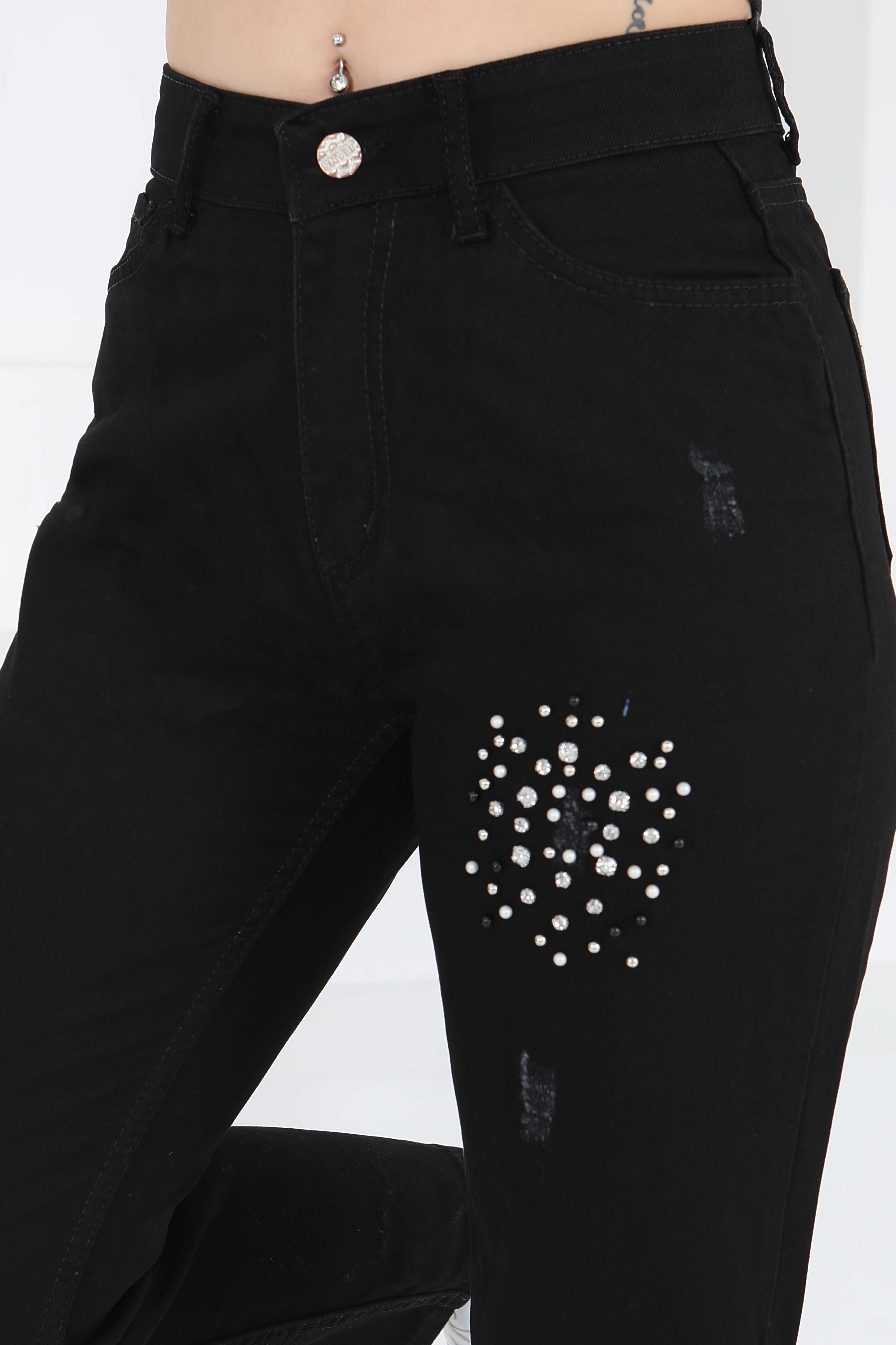 11189-SIYAH Kot Pantloon - 4