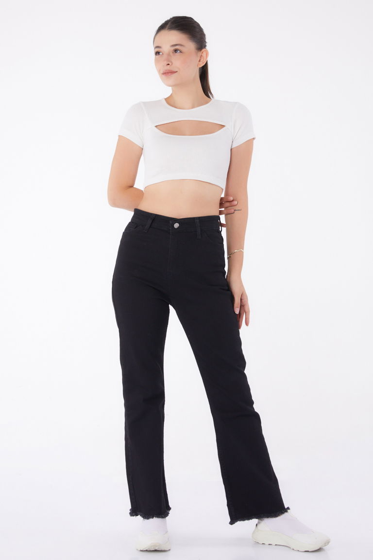 11319-SIYAH Kot Pantolon - TOFİSA