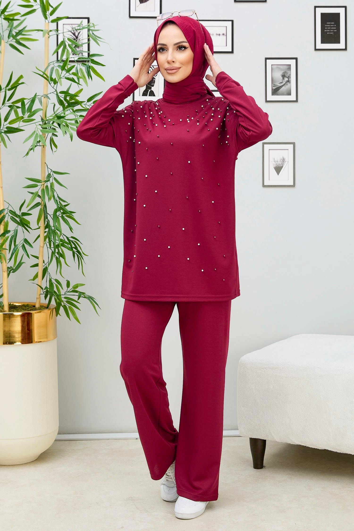 11334-BORDO Tunik Pantolon - 2