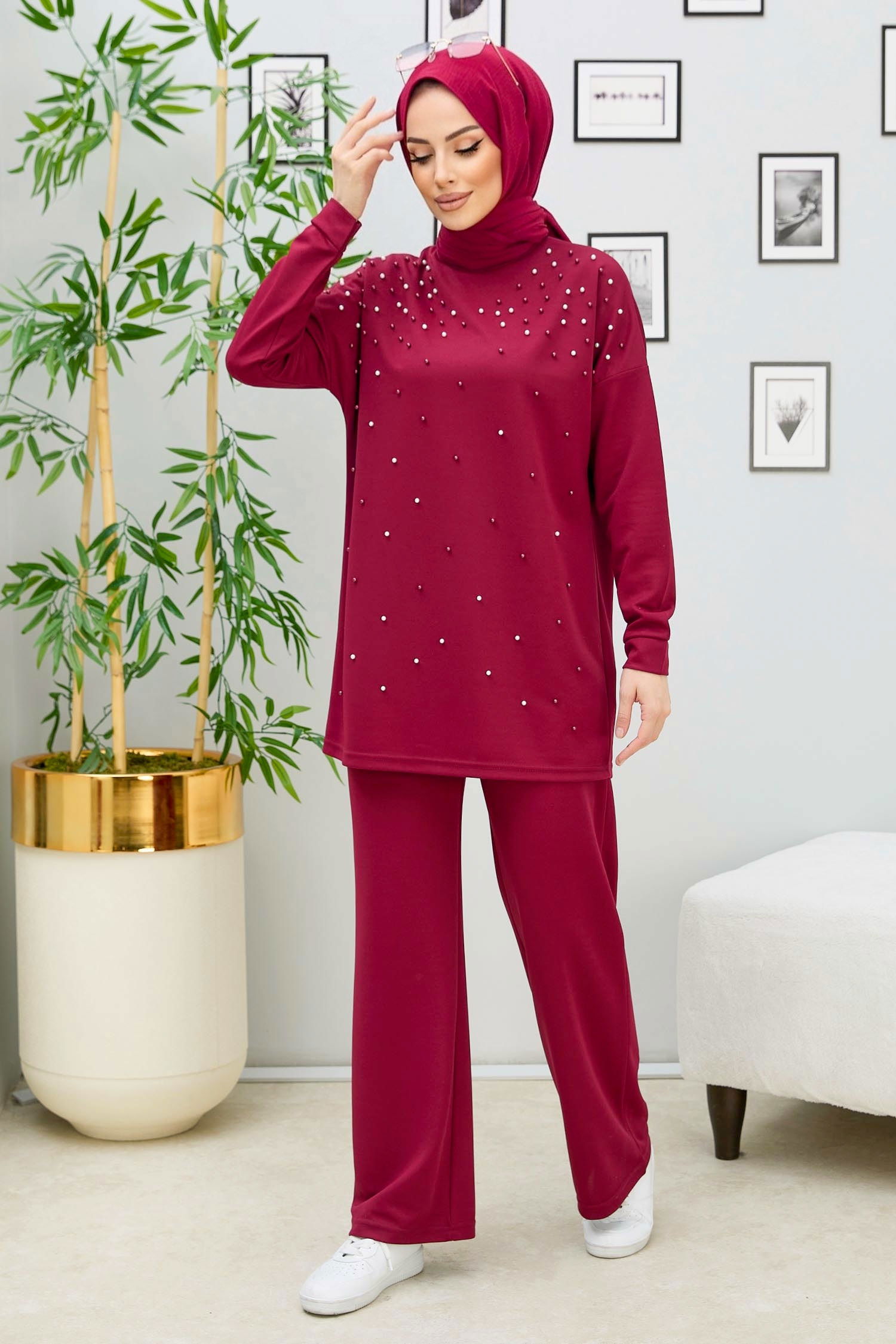 11334-BORDO Tunik Pantolon - 3
