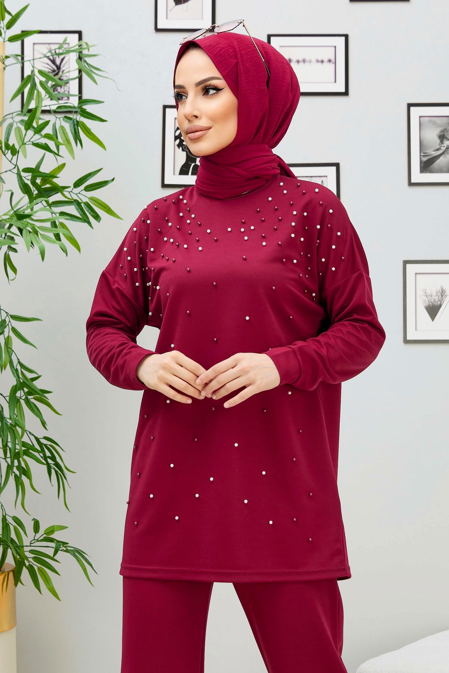 11334-BORDO Tunik Pantolon - 4