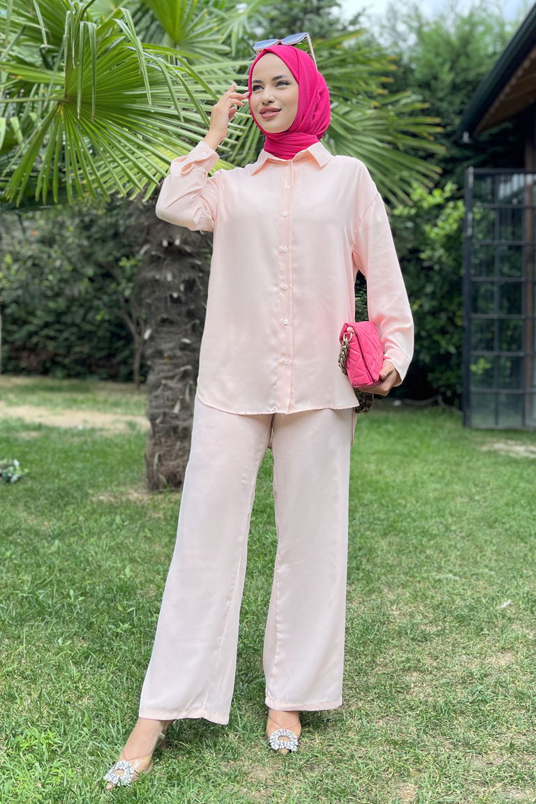 11339-ACIK-PUDRA Tunik+Pantolon - TOFİSA