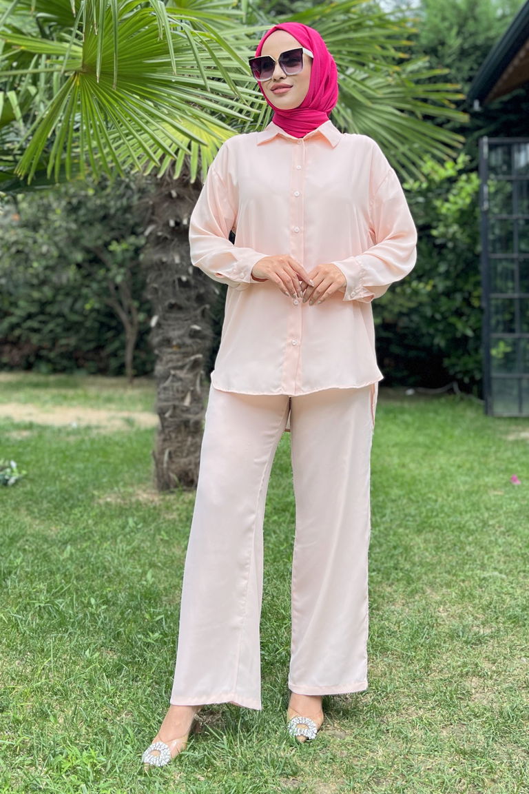 11339-ACIK-PUDRA Tunik+Pantolon - TOFİSA