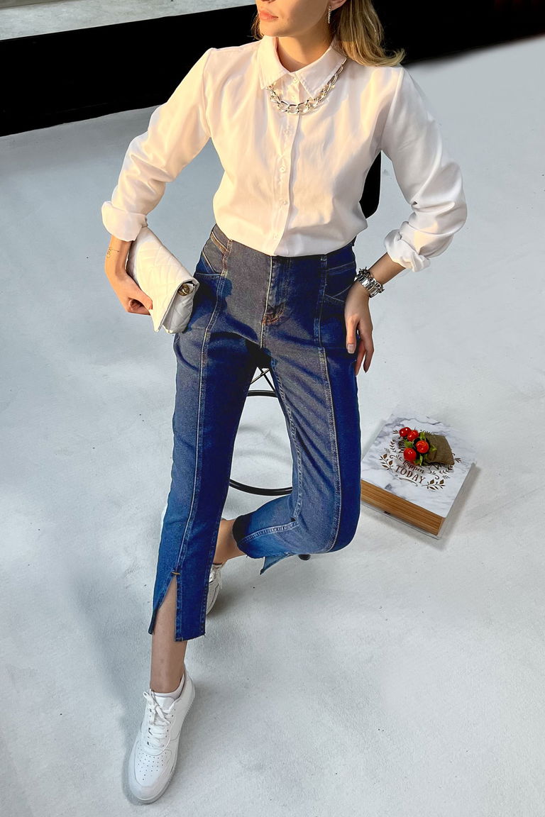 11398-KOYU-MAVI Kot Pantolon - TOFİSA