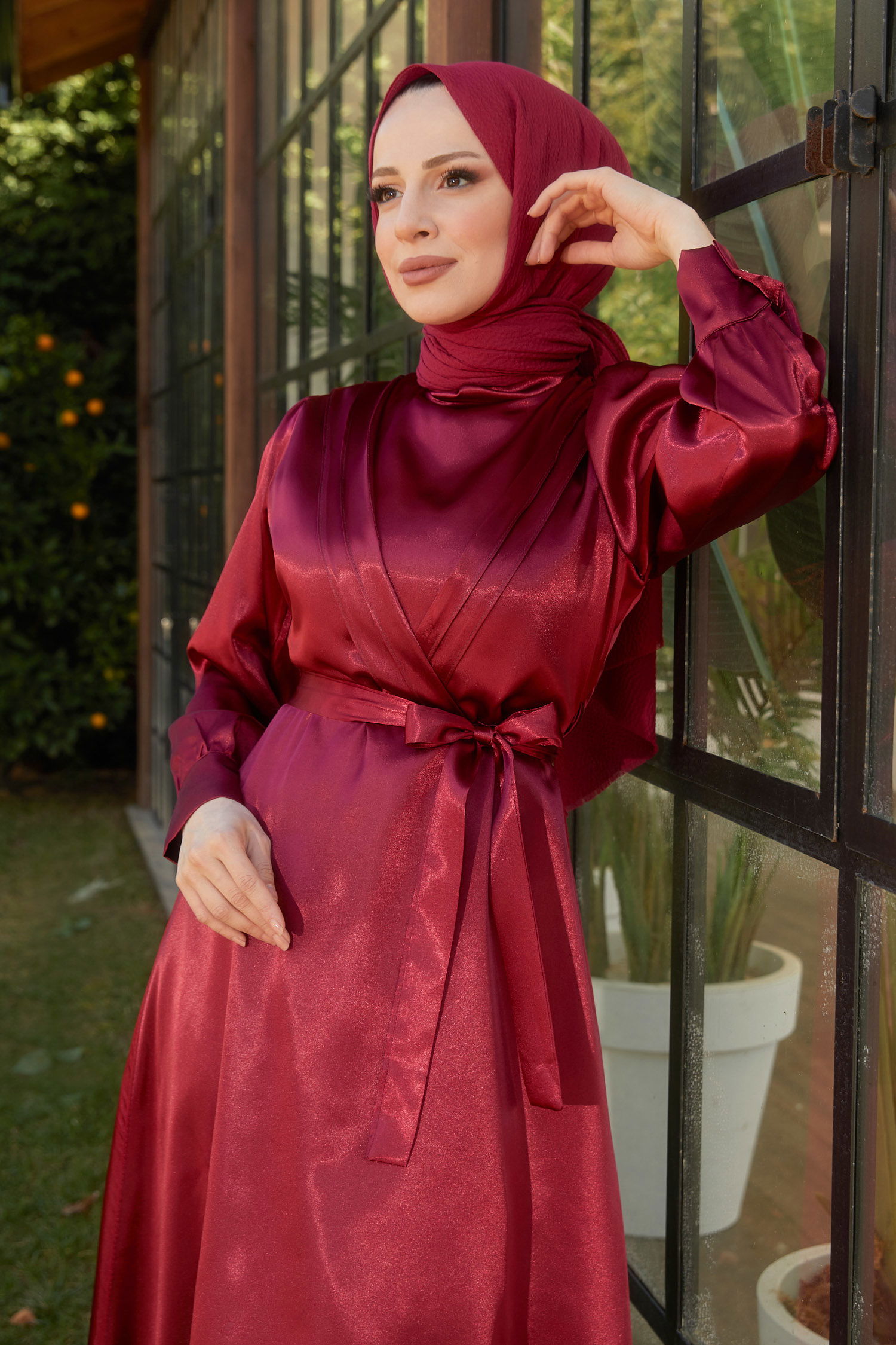 Elbise Bordo - 11482 - 11