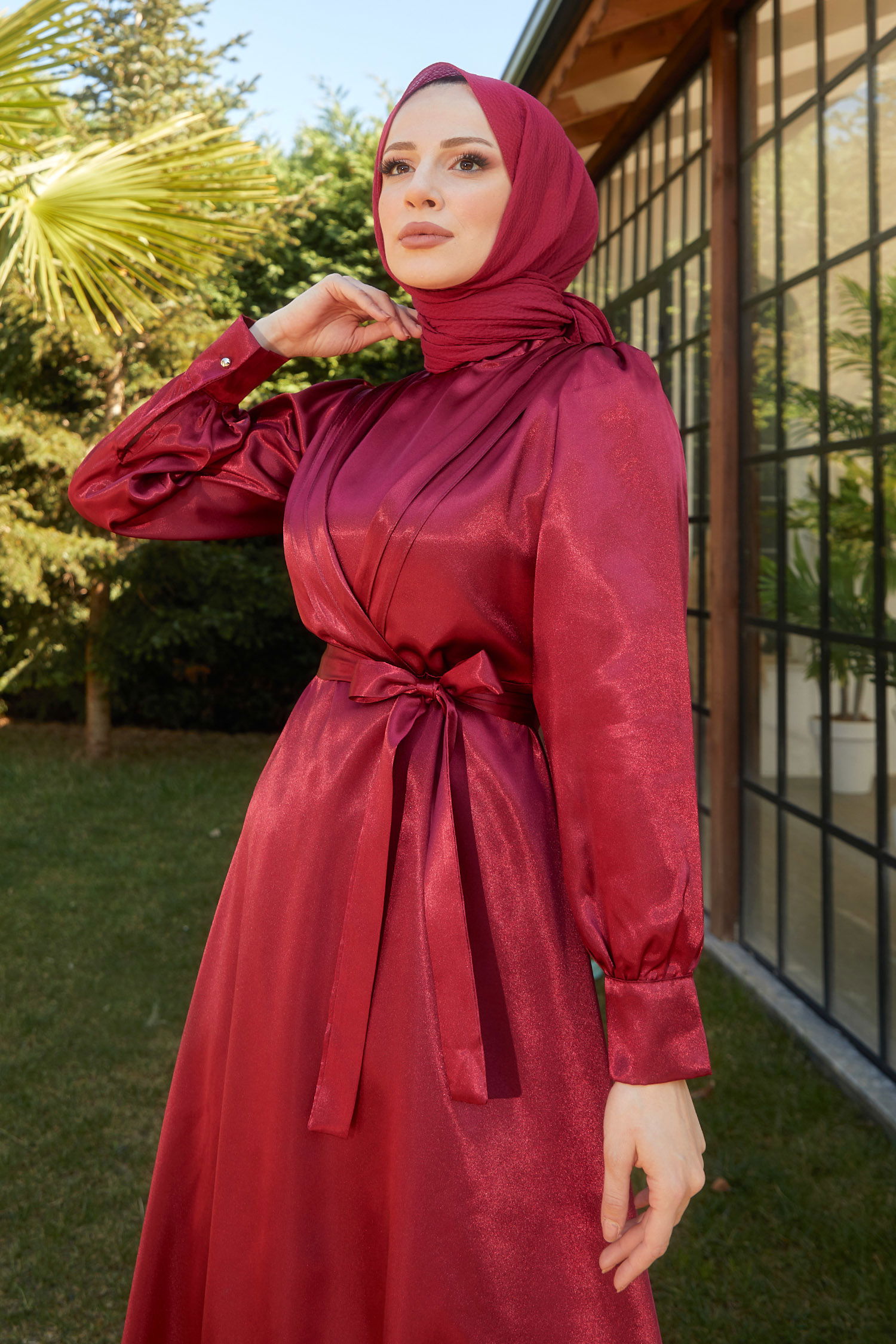 Elbise Bordo - 11482 - 6