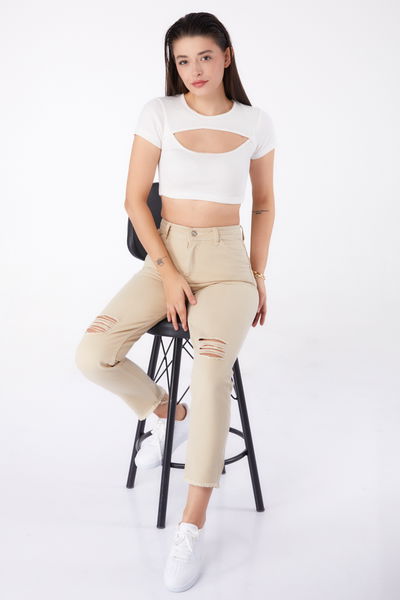 11603-BEJ Gabardin Pantolon 