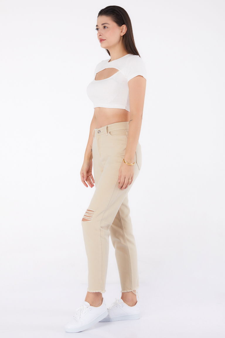 11603-BEJ Gabardin Pantolon - TOFİSA