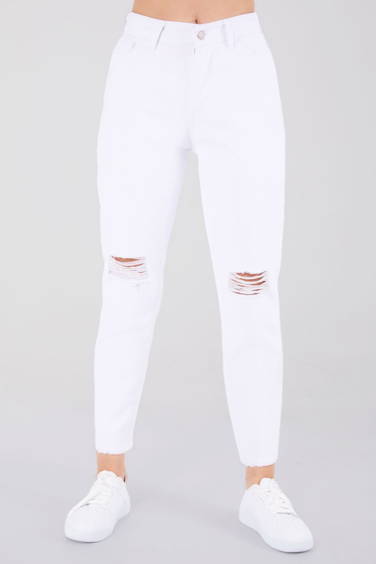 Gabardin Pantolon Beyaz - 11603 - TOFİSA