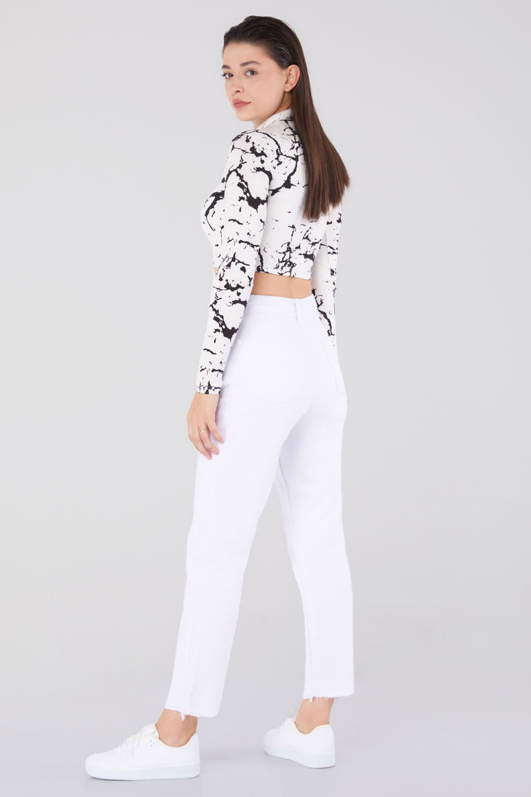 Gabardin Pantolon Beyaz - 11603 - TOFİSA