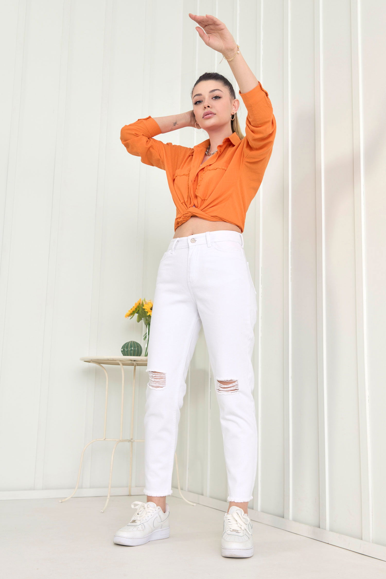Gabardin Pantolon Beyaz - 11603 - 9