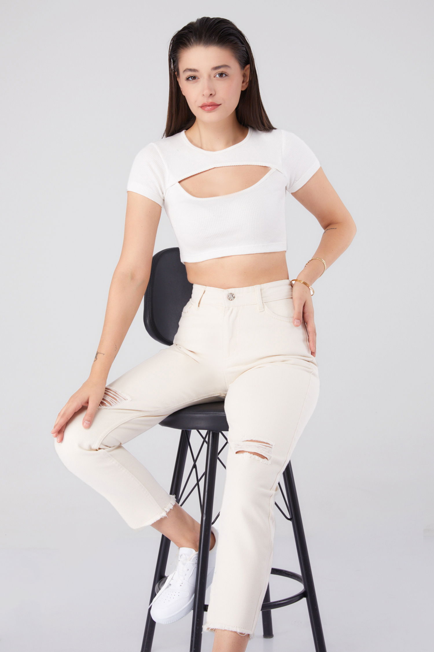 11603-EKRU Gabardin Pantolon - 1