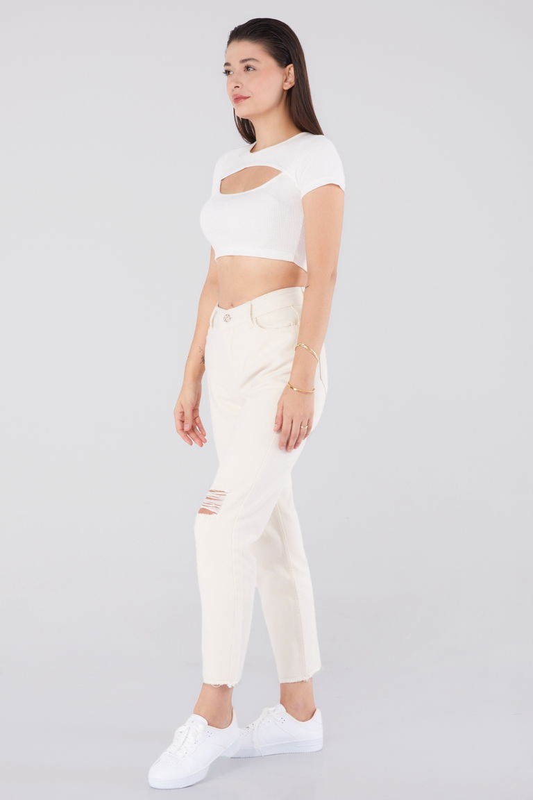 11603-EKRU Gabardin Pantolon - TOFİSA