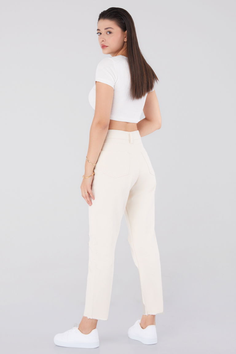 11603-EKRU Gabardin Pantolon - TOFİSA