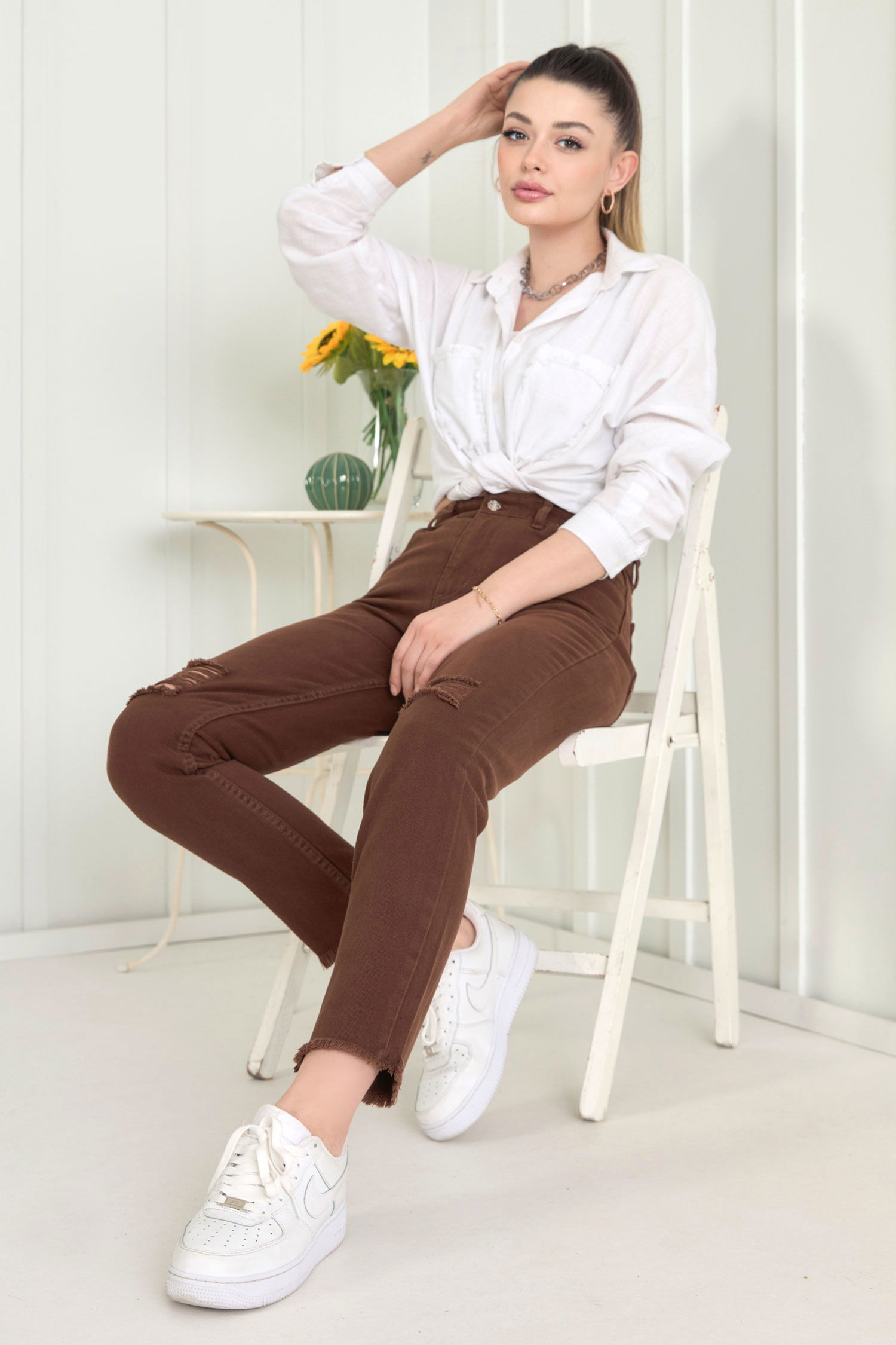 11603-KAHVE Gabardin Pantolon - 8
