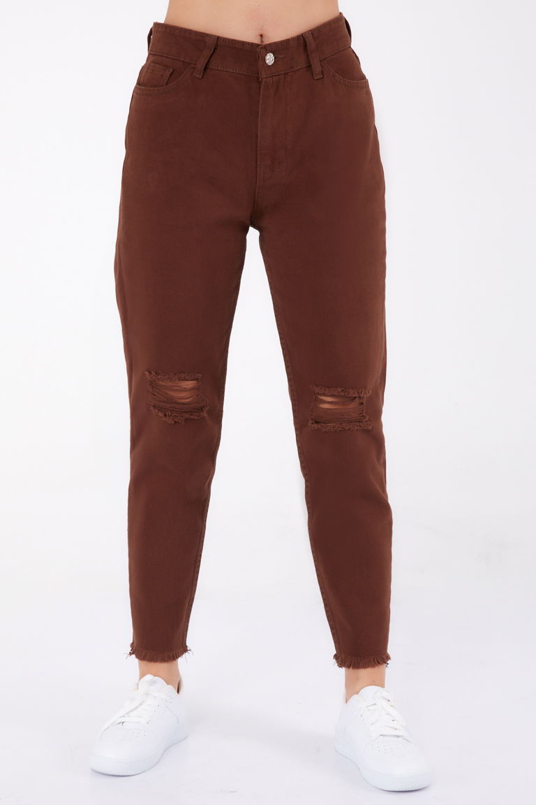 11603-KAHVE Gabardin Pantolon - TOFİSA