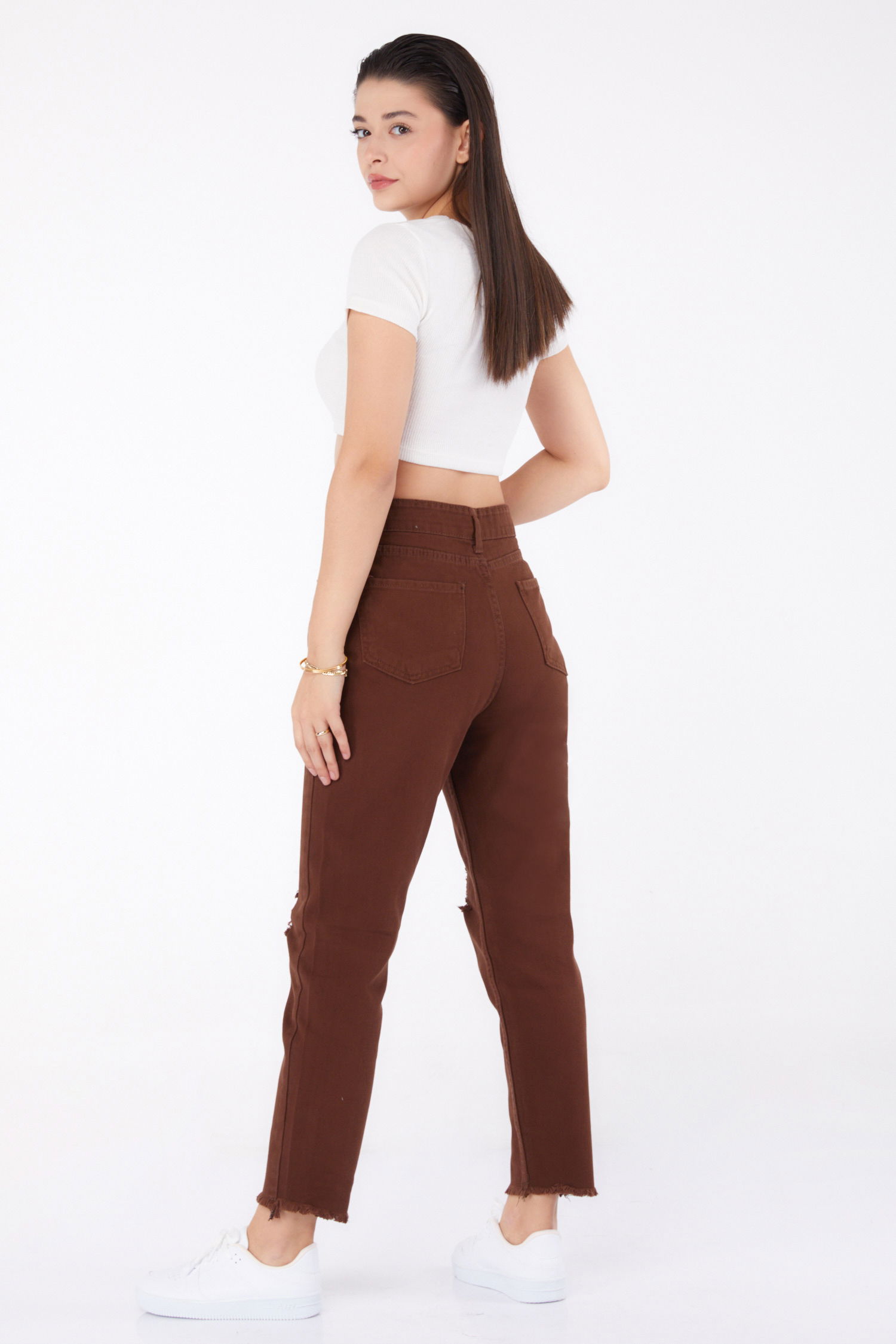 11603-KAHVE Gabardin Pantolon - 4