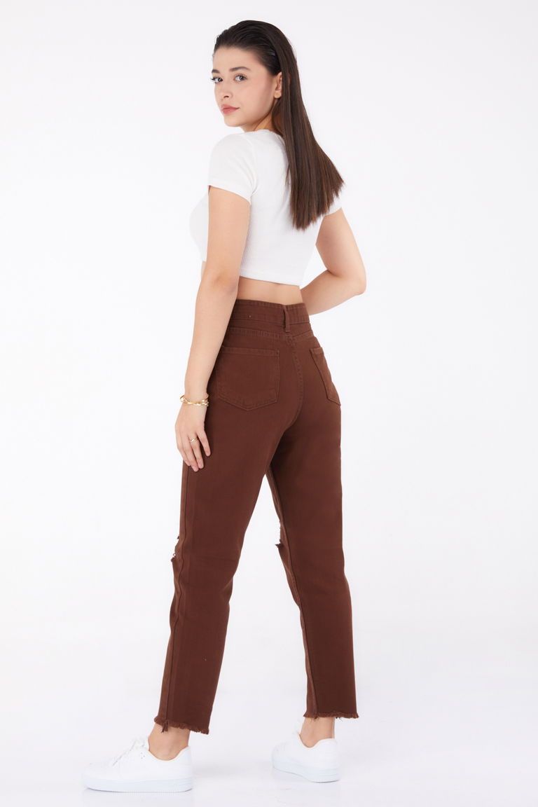 11603-KAHVE Gabardin Pantolon - TOFİSA