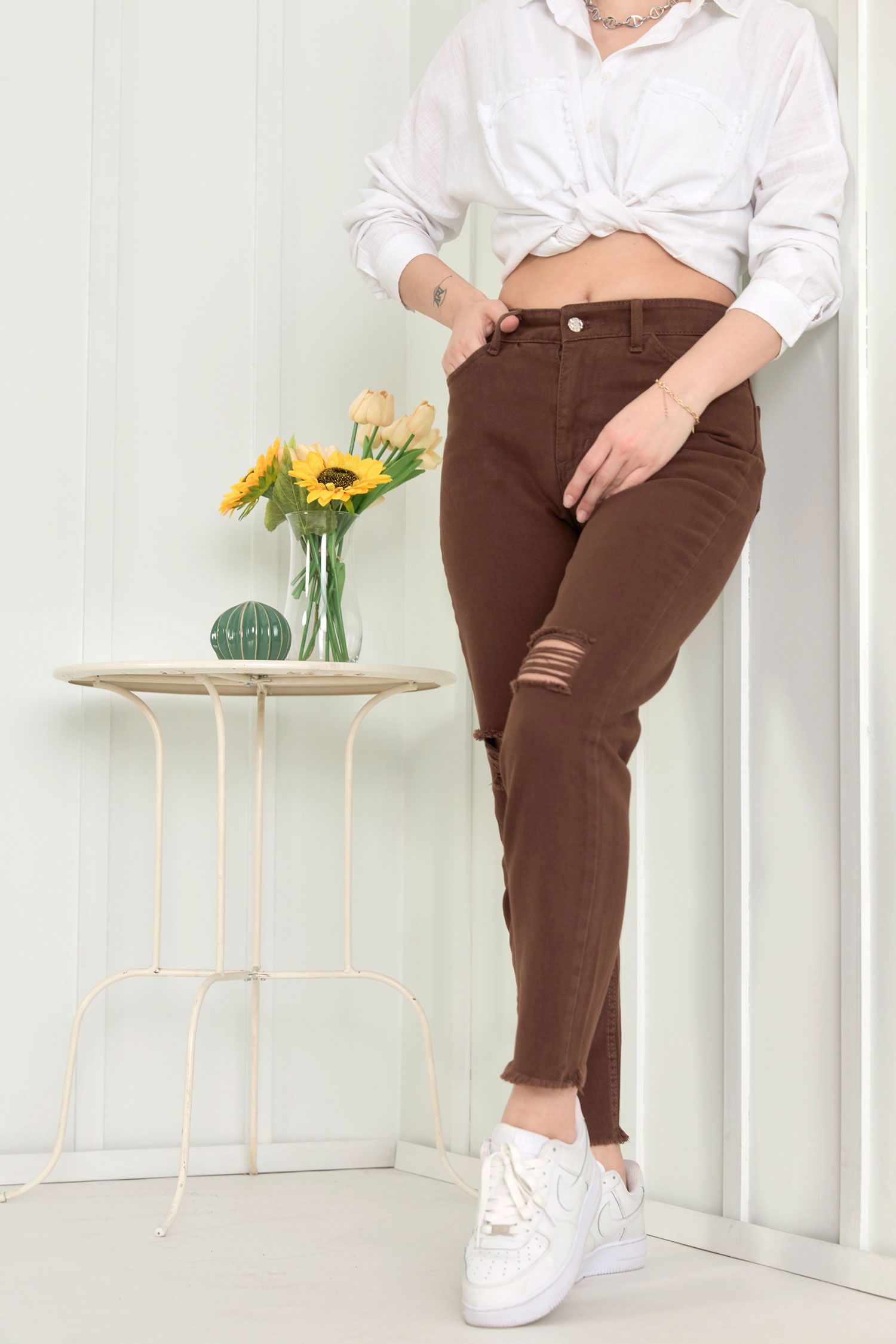 11603-KAHVE Gabardin Pantolon - 10