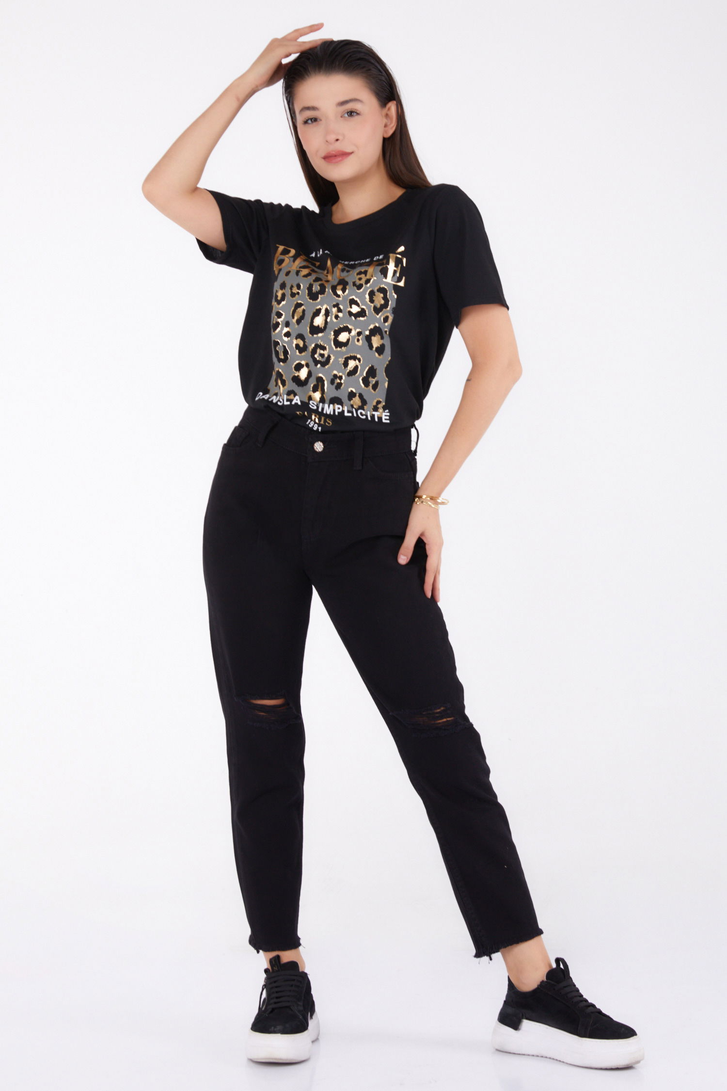 11603-SIYAH Gabardin Pantolon - 2