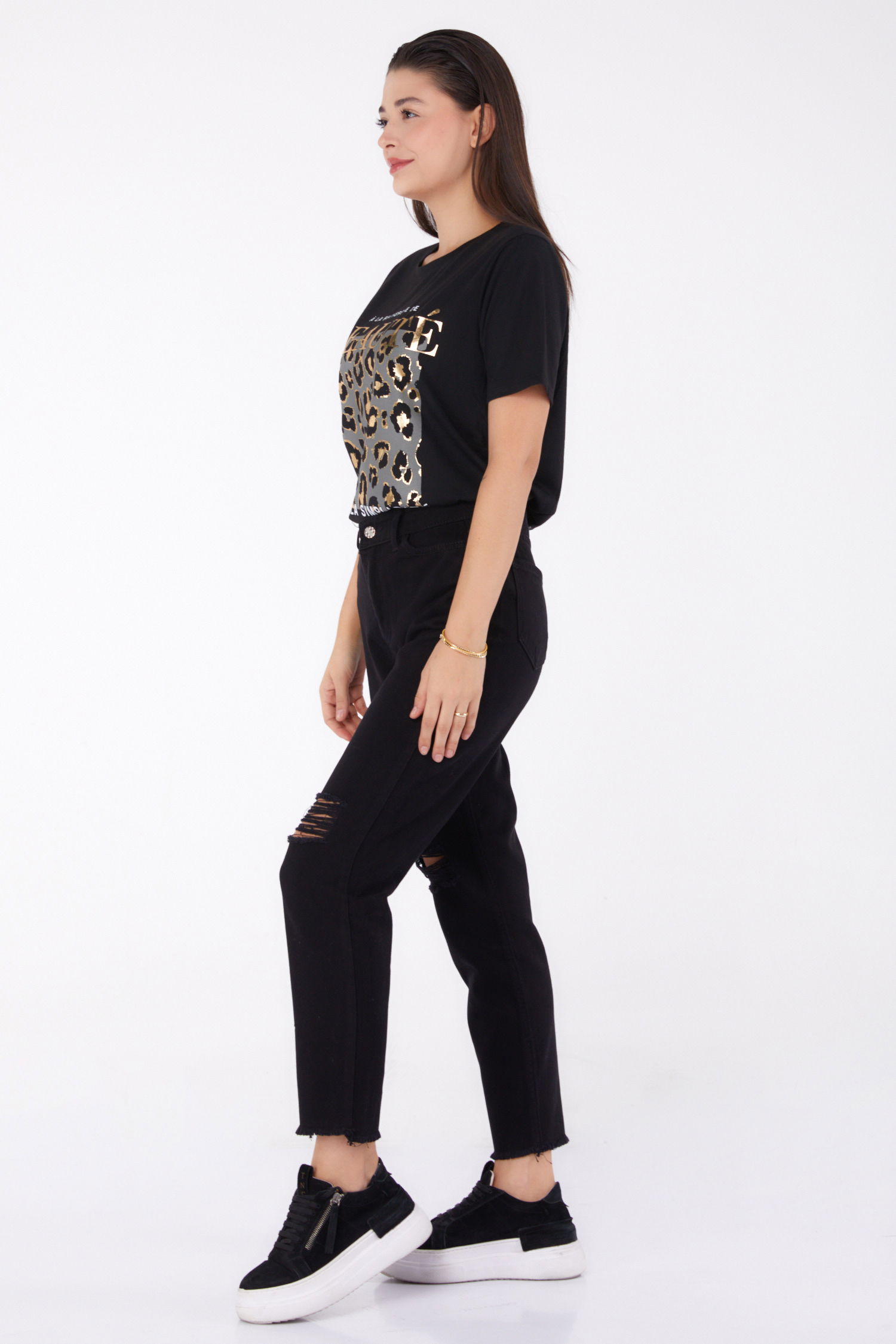 11603-SIYAH Gabardin Pantolon - 4