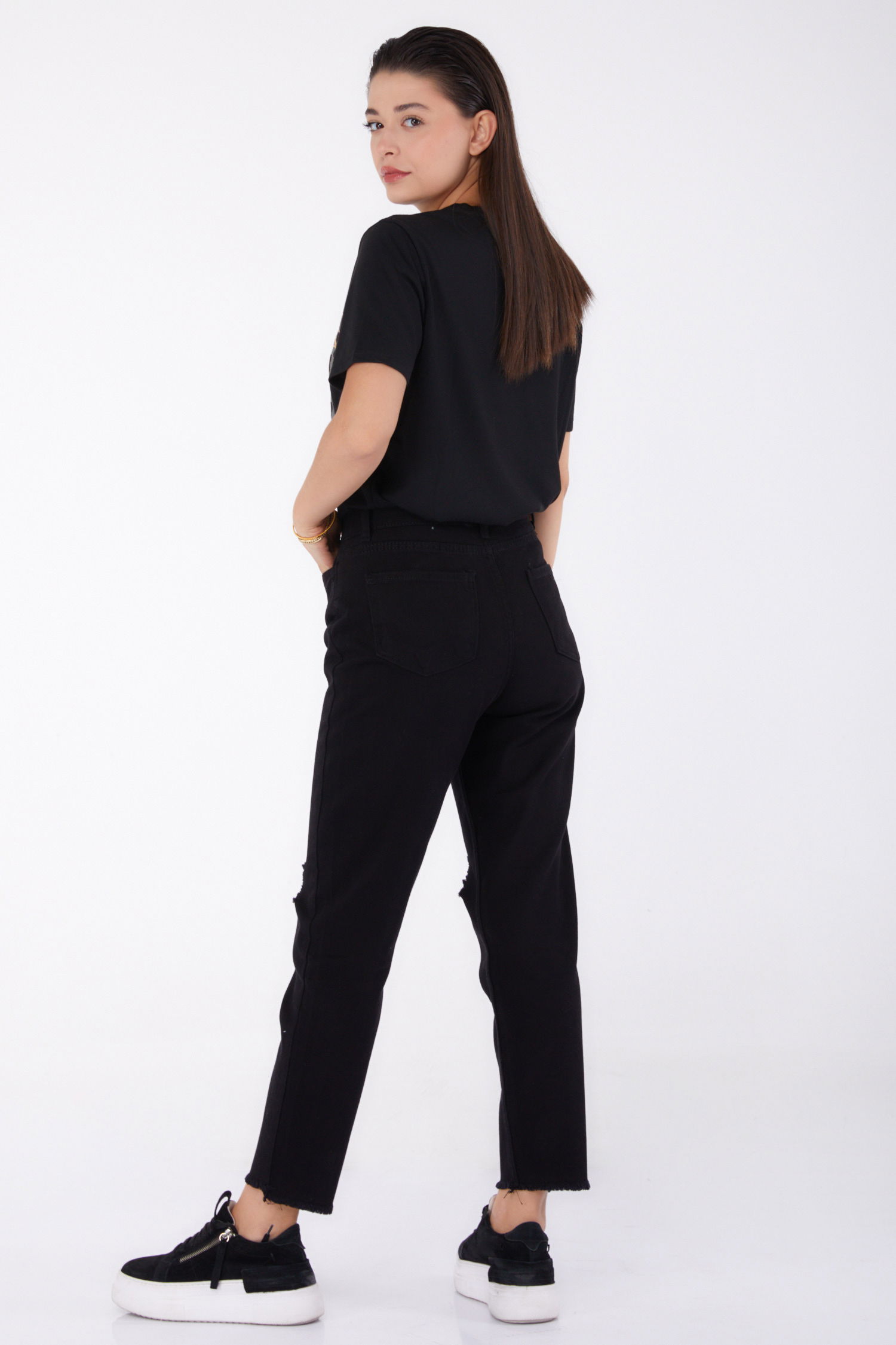 11603-SIYAH Gabardin Pantolon - 5