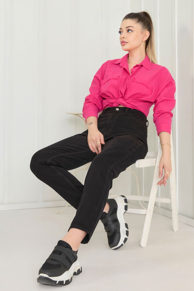 11610-SIYAH Gabardin Pantolon - TOFİSA