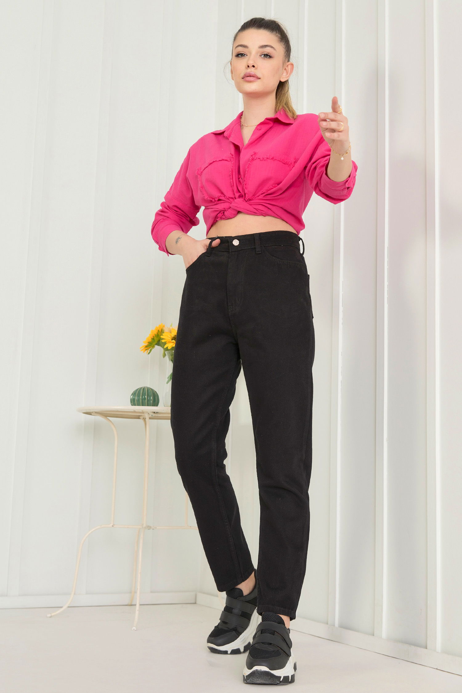 11610-SIYAH Gabardin Pantolon - 3