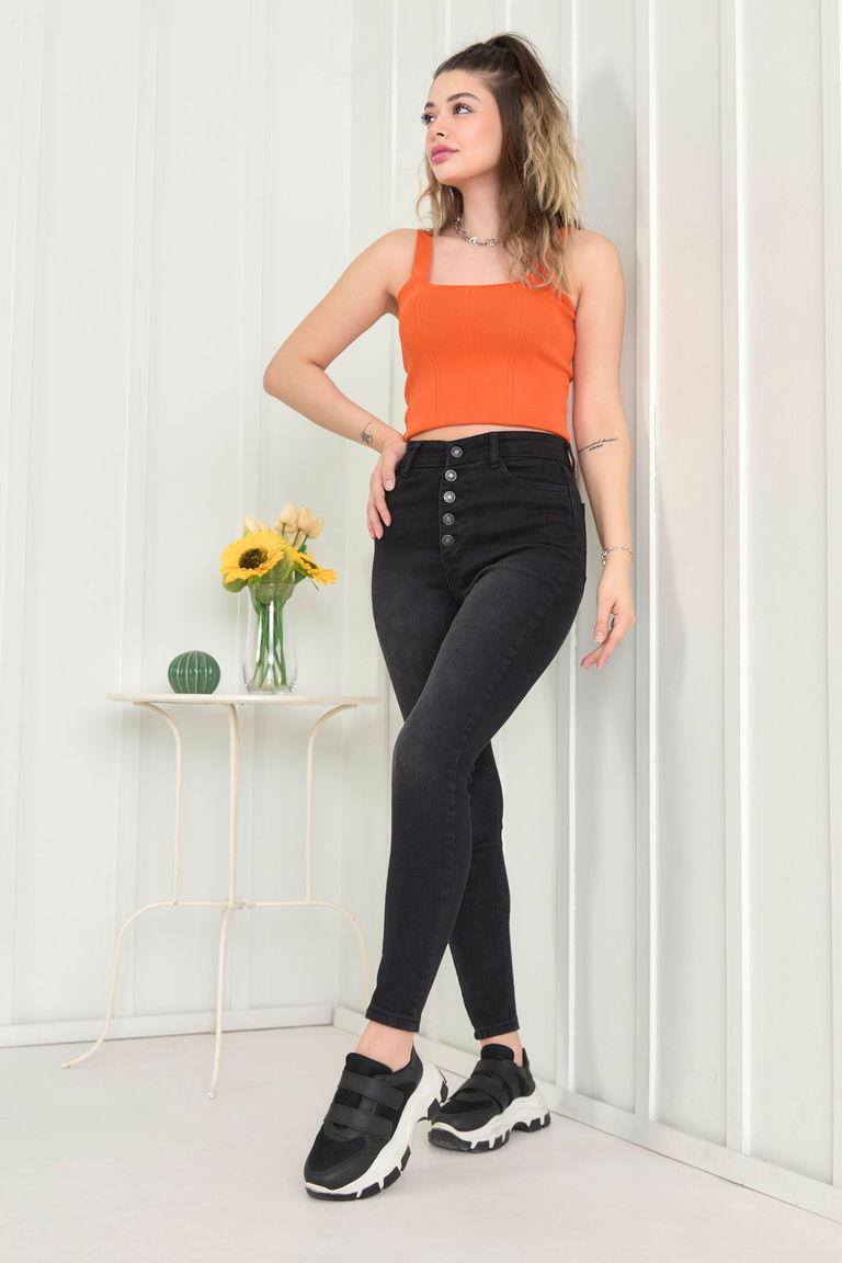 11611-SIYAH Kot Pantolon - TOFİSA