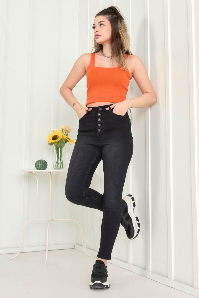 11611-SIYAH Kot Pantolon - TOFİSA