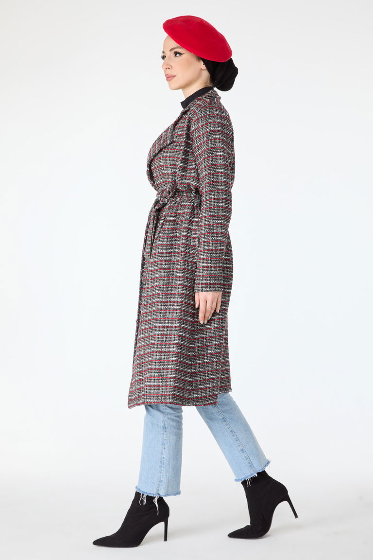 Beli Bağcıklı Kaban Gri - 13000 - TOFİSA