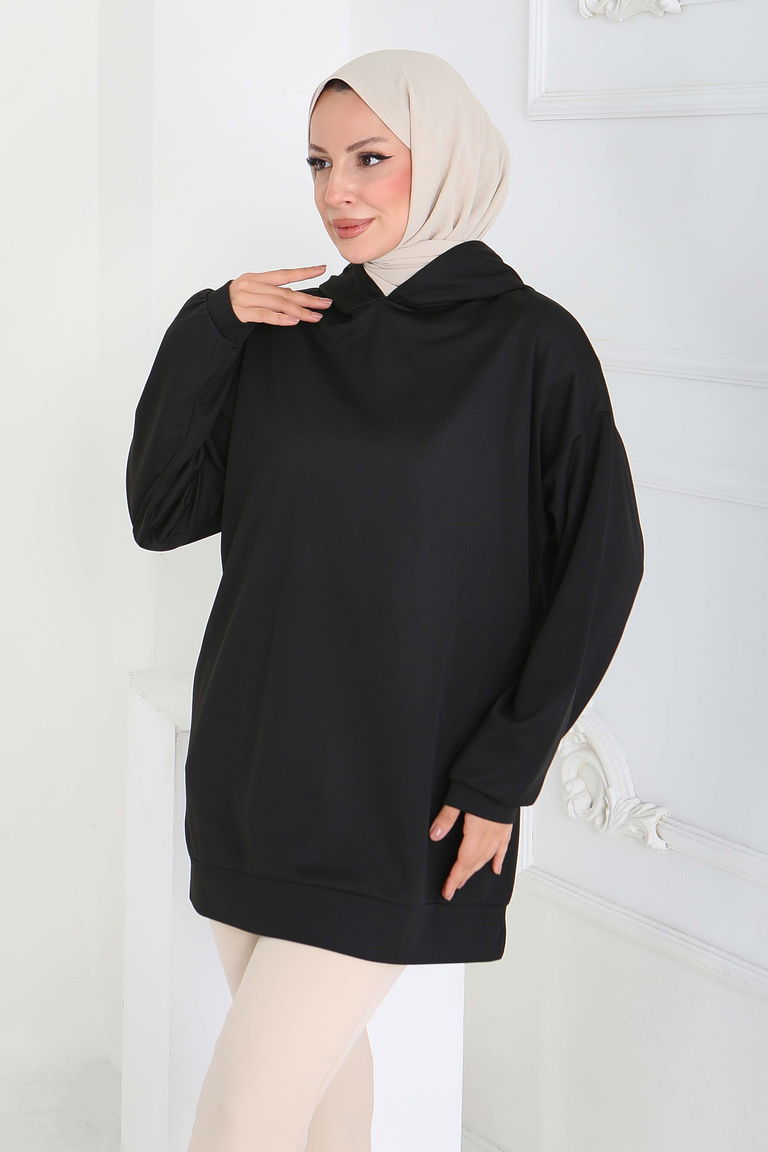 13004-SIYAH Tunik - TOFİSA